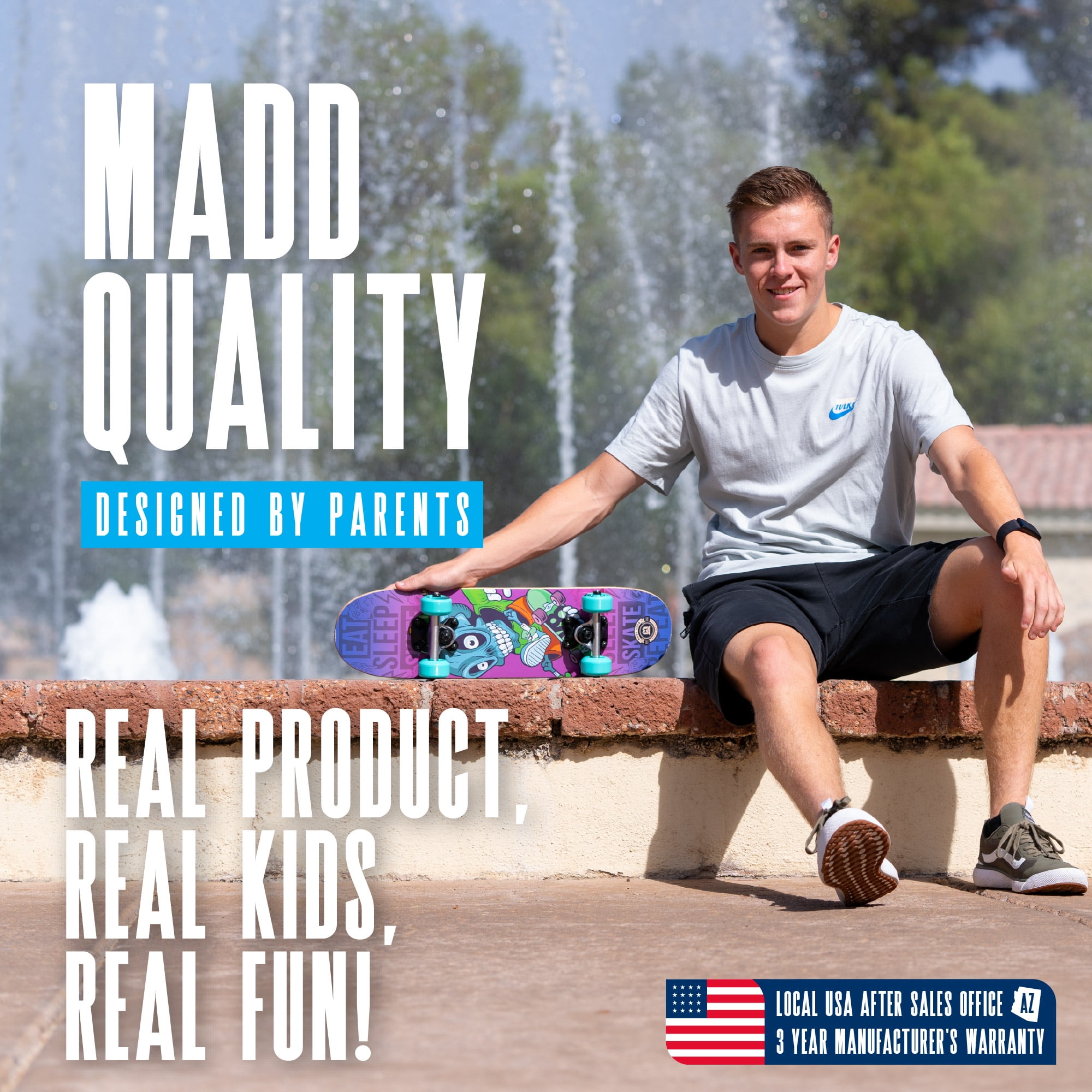 Madd Gear Mini Cruiser Skateboard for Kids and Teens – Lightweight 22" Maple Deck – Smooth 50mm Wheels – Locker Board for School, Travel, and Campus