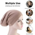 thumbnail image 4 of Cotton Hair Cover Bonnet Sleep Cap Silky Lined Sleep Cap Hat for Night Sleeping Women Natural Curly Long Hair Wrap Stay All Night, 4 of 5