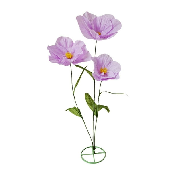 Flor de papel artesanal, multifuncional, enorme, artificial, para sala de estar. Violeta