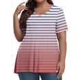 thumbnail image 2 of fatyb Women's Plus Size Tops V Neck Casual Short Sleeve T Shirts Summer Loose Tunic Blouses for Women, 2 of 6