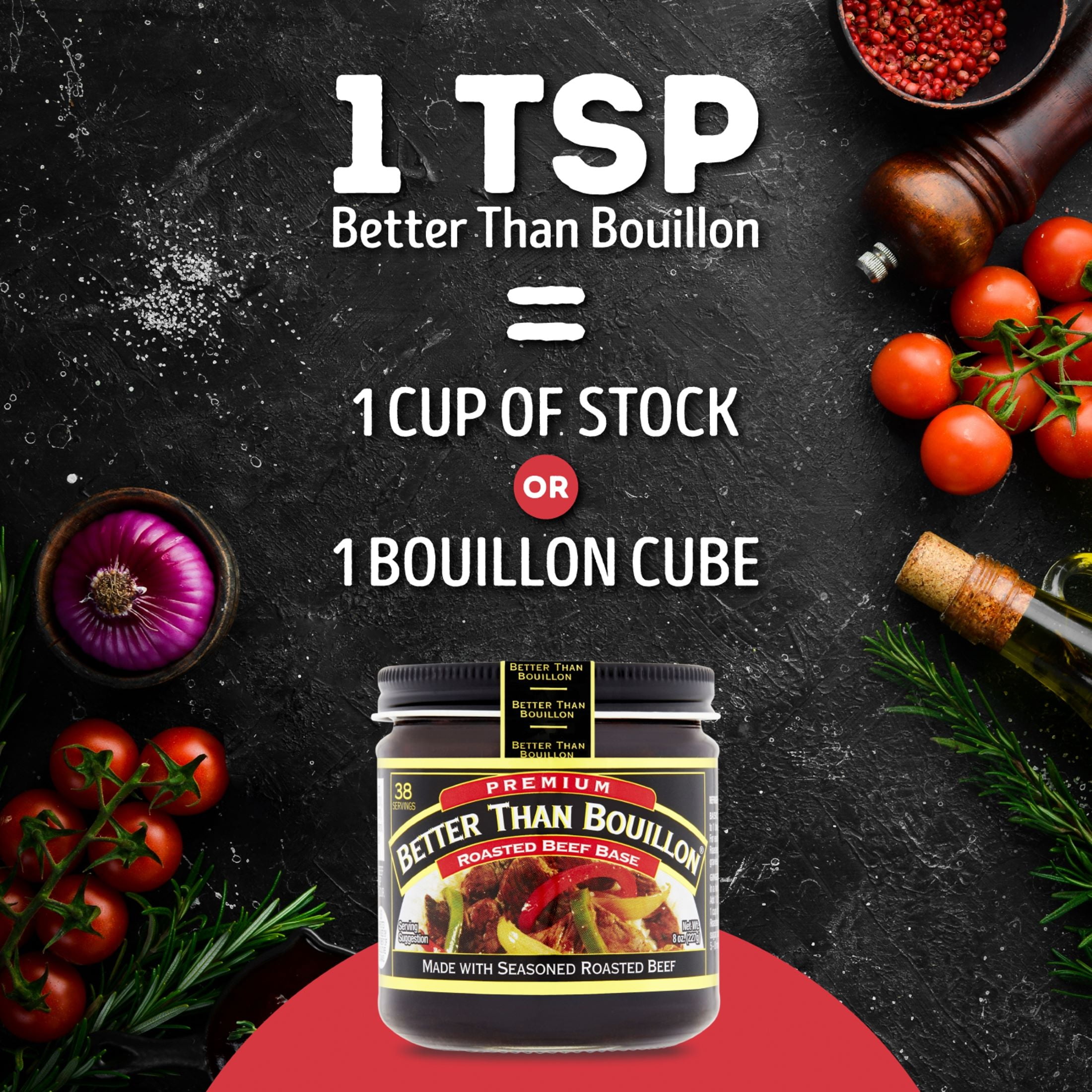 Better Than Bouillon Premium Roasted Beef Base, Shelf-Stable, 8 oz Jar