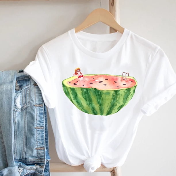 Camiseta con estampado Floral de flores de los 90 para mujer, ropa de calle de estilo de dibujos animados para mujer, camiseta estampada, camiseta gráfica para mujer Tan Jianjun unisex