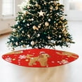 thumbnail image 5 of Christmas Tree Skirt Red Tree Skirts Golden Doodle Xmas Tree Skirt Tree Mat 48 Inch Dog Winter Christmas Decorations for Home, 5 of 6