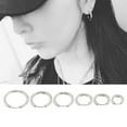 thumbnail image 5 of Anvazise 1 Pair Stainless Steel Fashion Punk Unisex Ear Hoop Circle Earrings Jewelry Gift Golden 2.5mm x 14mm, 5 of 13