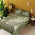 thumbnail image 3 of Ambesonne Map Fitted & Top Sheet Set with Shams, Nostalgic World Map, Army Green, 3 of 5