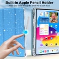 thumbnail image 6 of Allytechgroup Glitter Bling Case for Apple iPad 9th 8th 7th Generation 10.2 Inch, Trifold Stand Slim Fit Auto Sleep Wake Anti-Scratch Smart Case for iPad 10.2" 2021/2020/2019, Blue, 6 of 7