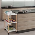 thumbnail image 3 of Utility Cart with Wheels 3-Tier Kitchen Rolling Cart Organizer Rolling Storage Organizer with Handle, 3 of 7