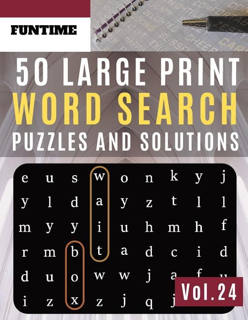 50 large print word search puzzles and solutions funtime activity