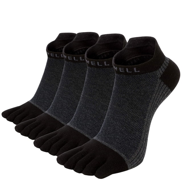 Calcetines VWELL Cotton para correr, 4 pares, tallas 7-11, para hombre