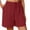A269 Wine, variant on Auralook Cotton Linen Shorts for Women Summer Beach Casual Shorts Comfy Lightweight Elastic Wide Leg Outfits Lounge Pants with Pockets
