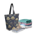 thumbnail image 2 of FORMRS Womens Canvas Tote Bag with Zipper Inner Pocket Shoulder Handbag, Gold Art Pattern, 2 of 7