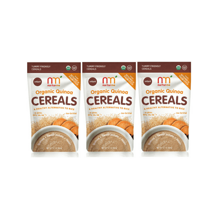 NurturMe Organic Quinoa + Sweet Potato + Raisin Baby Dry Cereal Pack, Resealable Pouch (3 Pack)