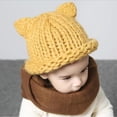 thumbnail image 2 of Gorro de invierno suave Baoblaze para pequeños Gorros gruesos de punto para bebés 2 años Amarillo, 2 of 8