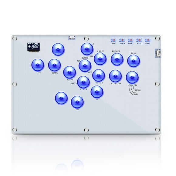 Game Controller 16 Keys, Custom RGB Leverless Controller Acrylic for PC