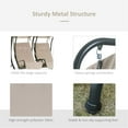 thumbnail image 6 of Swing Chair,2 seater patio swing set with stand,outdoor swing with Anti-UV and water-resistant canopy , detachable cushion,2 side cup trays Heavy-duty steel swing for Patio, Garden, Poolside,Beige, 6 of 6