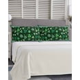 thumbnail image 5 of Green Pillow Covers King Size, St. Patrick's Day Shamrock Spring Checkered Soft Bed Throw Pillowcases Breathable Cooling Long Lumbar Body Pillow Sham Cover for Bed Sofa 20''x40'', 5 of 7