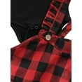 thumbnail image 3 of Liacowi 2Pcs Baby Girl Christmas Clothes Rib Knit Bodysuit + Plaid Suspender Skirt Set, 3 of 10