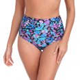 thumbnail image 3 of RELLECIGA Women's High Cut Cheeky High Waisted Bikini Bottoms Tummy Control Swim Bottom Full Coverage Underwear Panties Swimsuit Bathing Suit Bottom, 3 of 7