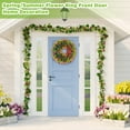 thumbnail image 3 of Spring Summer Wreaths with Outdoor LED Wall Lights for Front Door Farmhouse, Colorful Cottage Artificial Eucalyptus Flower Wreath for All Season Welcome Sign Home Easter Decorations (11 inch), 3 of 8