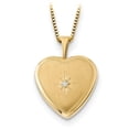 thumbnail image 2 of 14K Two-Tone Gold Sets Diamond 16Mmdiamond Heart Locket & Gold-Plated Sterling 12Mm Pendant, 2 of 4