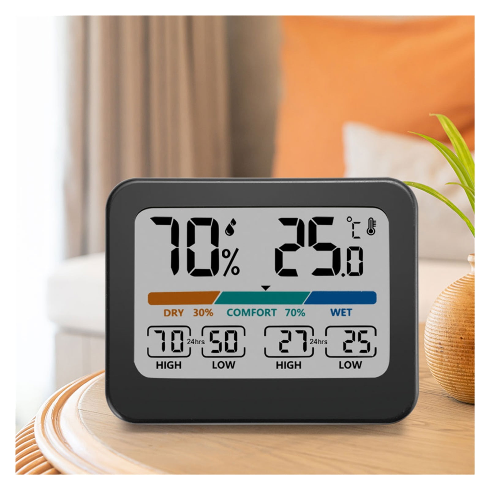 2PCS Digital Temperature Humidity Meter Room Thermometer Max Min Records for Home Office Bedroom ,Simple Operation