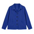 thumbnail image 4 of TtopsQueen Women’s Corduroy Button Down Shacket, Lapel Collar, Long Cuffed Sleeve, Dual Side Patch Pockets, Loose Drop‑Shoulder Oversized Shirt Jacket For Casual Street Going‑Out Blue,M, 4 of 6