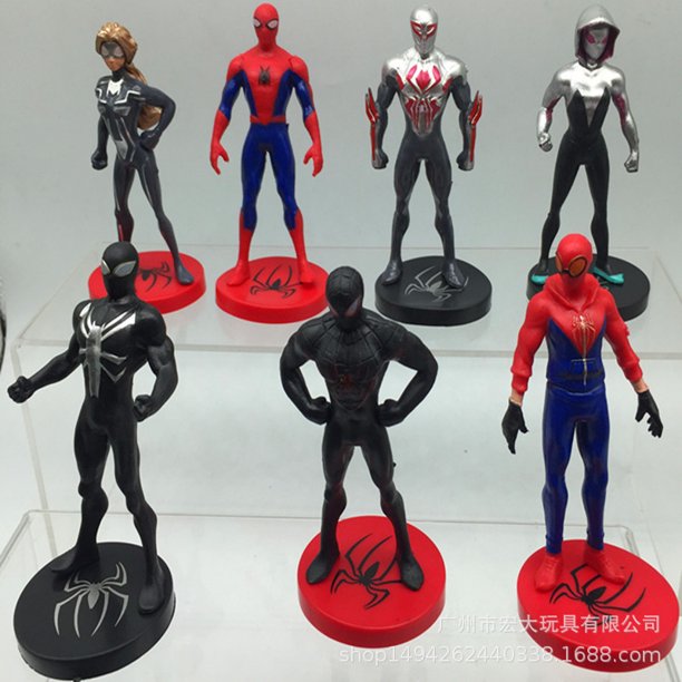 Figuras de acción de Marvel para niños, juguetes de Pvc de 6 piezas, Spiderman, héroes de los vengadores, Iron Man, colección de regalos de cumpleaños