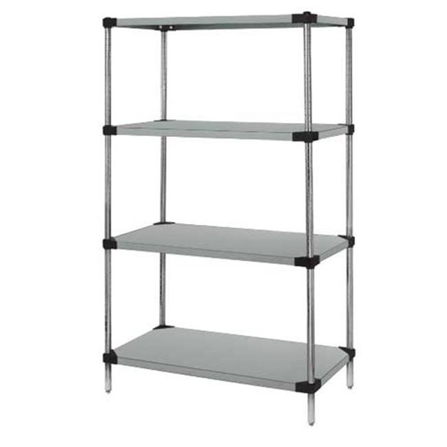 Quantum Storage WRS4-54-1454SS Unités de Départ Solides à 4 Étagères, Acier Inoxydable - 14 x 54 x 54 Po.