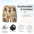 thumbnail image 3 of Naloa Autumn Vintage Print Men Swim Trunks with Compression Liner ,Board Shorts,Men's Swim Shorts with Drawstring and Elastic Waistband-Medium, 3 of 6