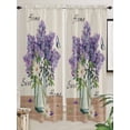 thumbnail image 5 of Purple Lavender Living Room Curtains 2 Panel, Spring Floral Daisy Butterfly Leaves Beige Cafe Window Treatment, Extra Long Farmhouse Bedroom Bathroom Kitchen Curtains Drapes 104"x72", 5 of 6