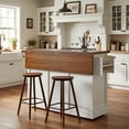 thumbnail image 6 of Homy Casa Farmhouse 53.7" Rolling Kitchen Island with Storage Cabinet, Sliding Barn Doors, Wood Top Storage Cart, 6 of 11