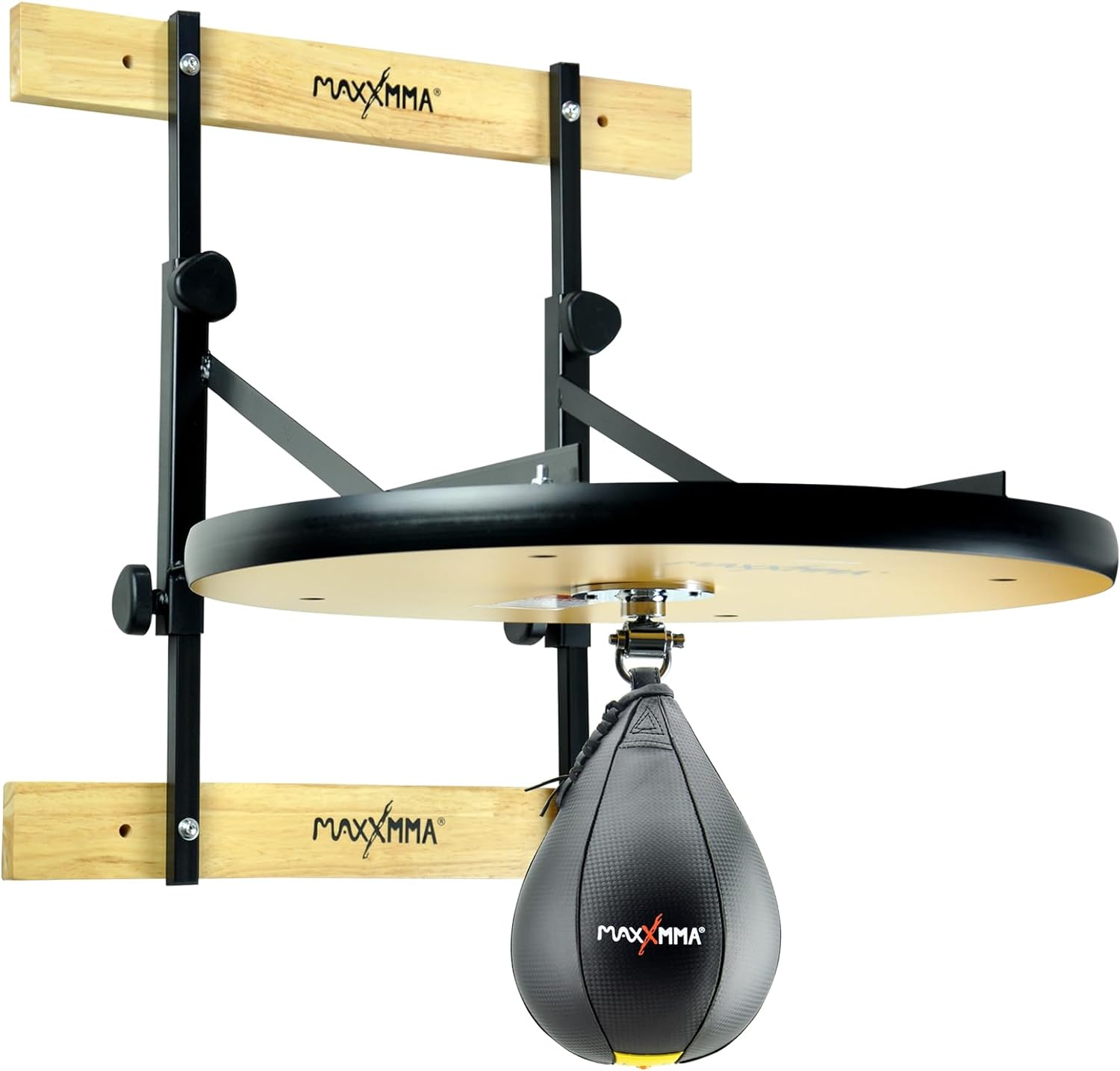 MaxxMMA Heavy Duty Adjustable 24" Speed Bag Platform Kit with 10" x 7" Speed Ball