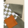 thumbnail image 6 of Liacowi Toddler Baby Boy Summer Clothes Checkerboard Plaid Short Sleeve Hoodie T-Shirt Elastic Waist Shorts Set 2Pcs Beach Checkered Outfit, 6 of 9