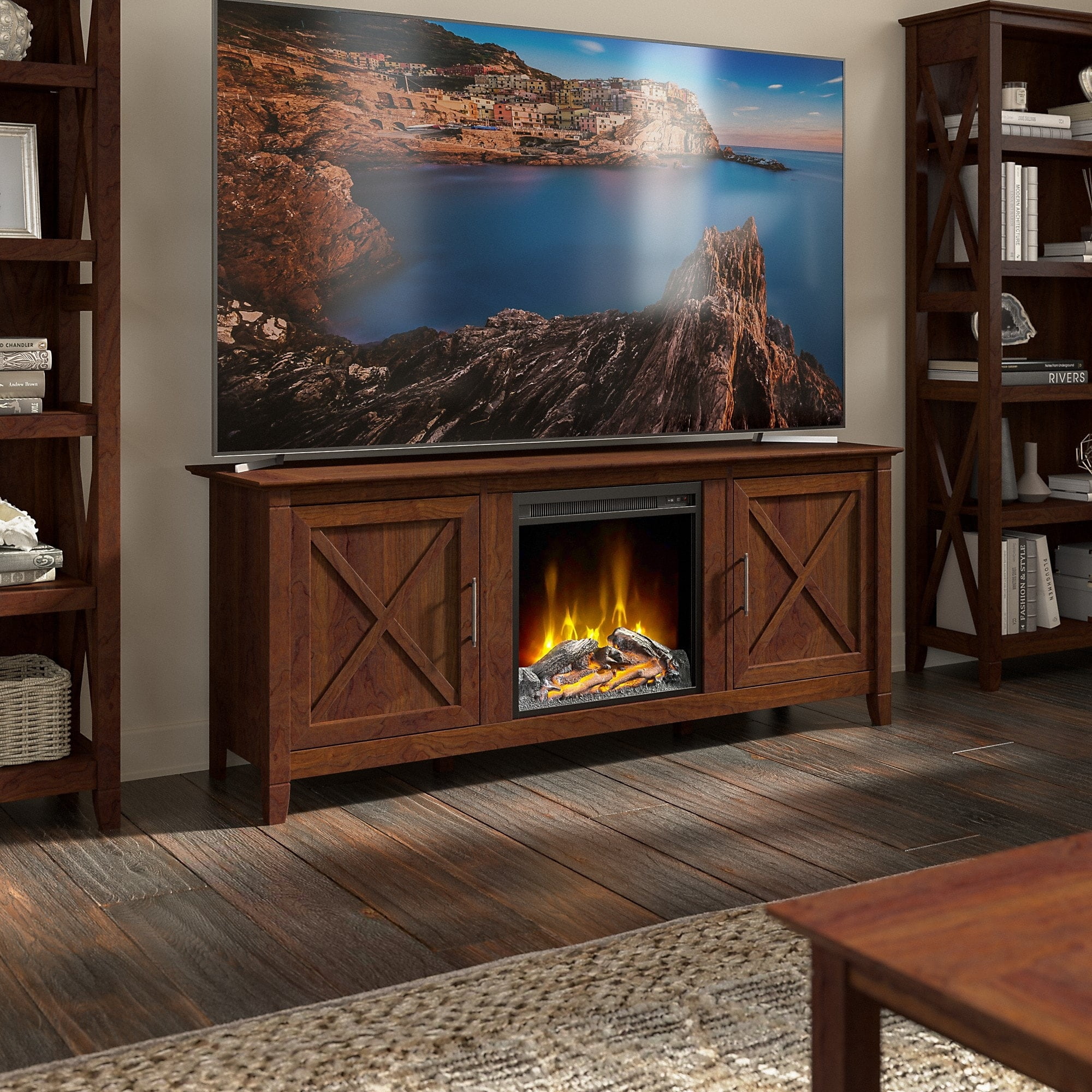 Cherry Fireplace Tv Stand Clearance Selling | www.asmae.org