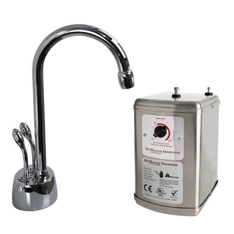 Westbrass D272H Develosah Double Handle Hot/Cold Water Dispenser Faucet with Hot Water Tank