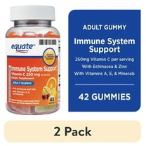 (2 pack) Equate Immune System Support Vitamin C Gummies, 250 mg, Orange Lemon Cherry Flavor, 42 Count, Compare vs Airborne® Gummies
