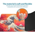 thumbnail image 5 of Japanese Sea Wave Mouse Pad Red Desk Mat XL Mouse Gaming Pads, Sea Keyboard Pads Extra Large Desktop Computer Mats with Non-Slip Base & Stitched Edges, Vintage Office Decor 31.5x11.8, 5 of 6