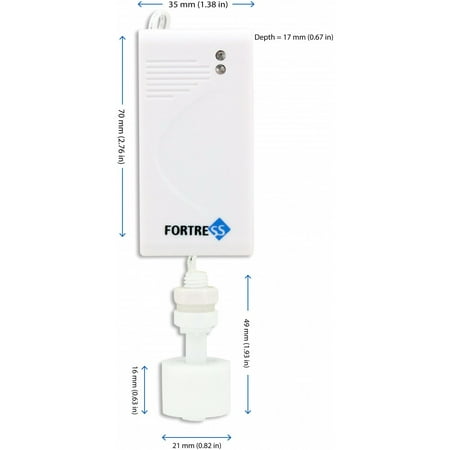 Fortress Security Store (TM) Wireless Water Leak and Flood Sensor for GSM / S02 Alarm DIY Security Systems for Home and Business