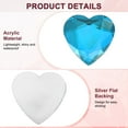 thumbnail image 2 of 25-Pack Heart Rhinestone, 25mm Acrylic Heart Rhinestone Stickers for Craft/Painting/Jewelry, Flat Back Plastic Gems Sticker [Water Blue], 2 of 6