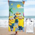 thumbnail image 1 of Toallas de playa de los Minions, toallas de baño absorbentes y ligeras de secado rápido, toalla de baño de microfibra ultra suave para viajes, playa, gimnasio, camping, yoga, picnics, piscina, 27,5 x, 1 of 8
