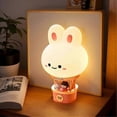 thumbnail image 4 of Nursery Nightlight Cartoon Bunny Hot Air Balloon Desk Night Light Tabletop Ornaments Home Novelty Li, 4 of 5