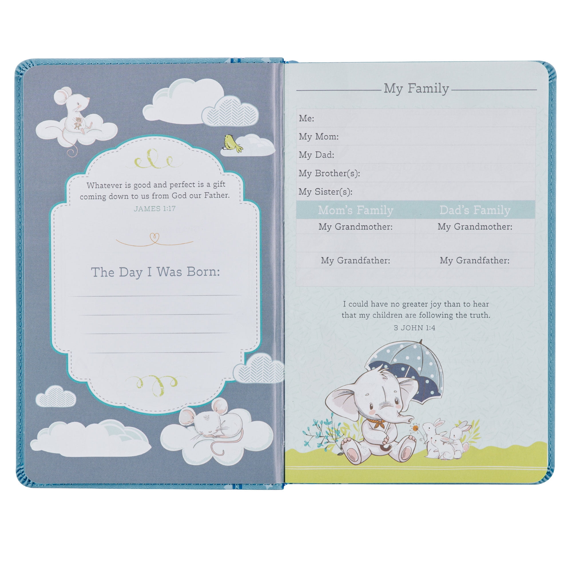 Bible NLT Infant (Faux Leather, Blue), (Hardcover)