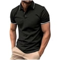 thumbnail image 1 of Camisa Hawaiana para Hombres Casual Delgado Cuello de Vuelta Color Sólido Manga Corta, Camiseta Blusa para el Verano, 1 of 6
