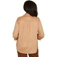 thumbnail image 2 of Alfred Dunner Womens Petite Button Front Faux Suede Top, 2 of 4