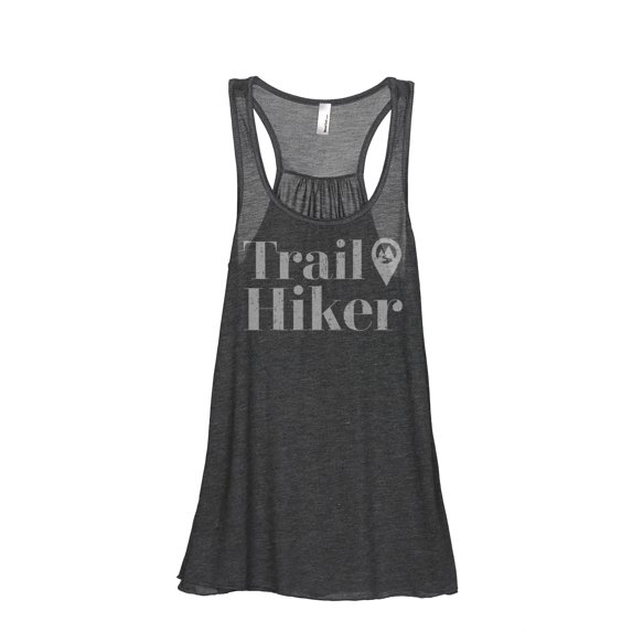 Trail Hiker Women's Fashion Sleeveless Flowy Racerback Tank Top Charcoal Grey Small