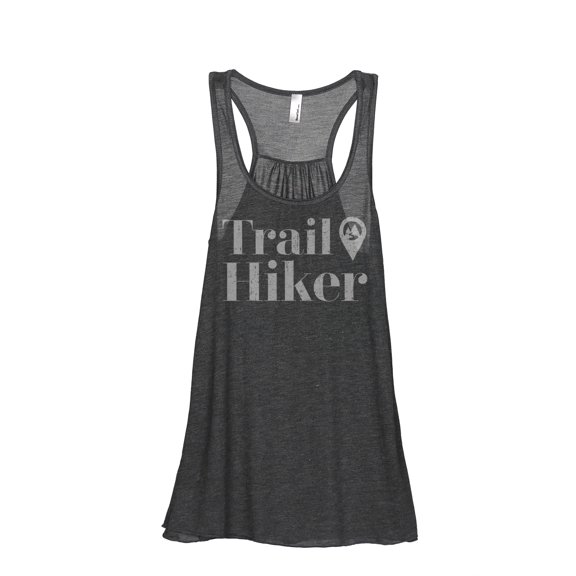 Trail Hiker Women's Fashion Sleeveless Flowy Racerback Tank Top Charcoal Grey Small