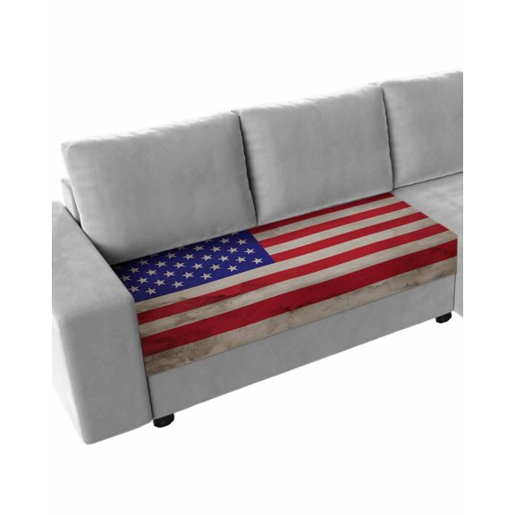 American Flag Couch Cushion Covers Stretch, Washable Sofa Seat Covers Individual Seat Cushion Sofa Slipcovers USA Flag Retro Couch Cover Furniture Protector M-1PCS