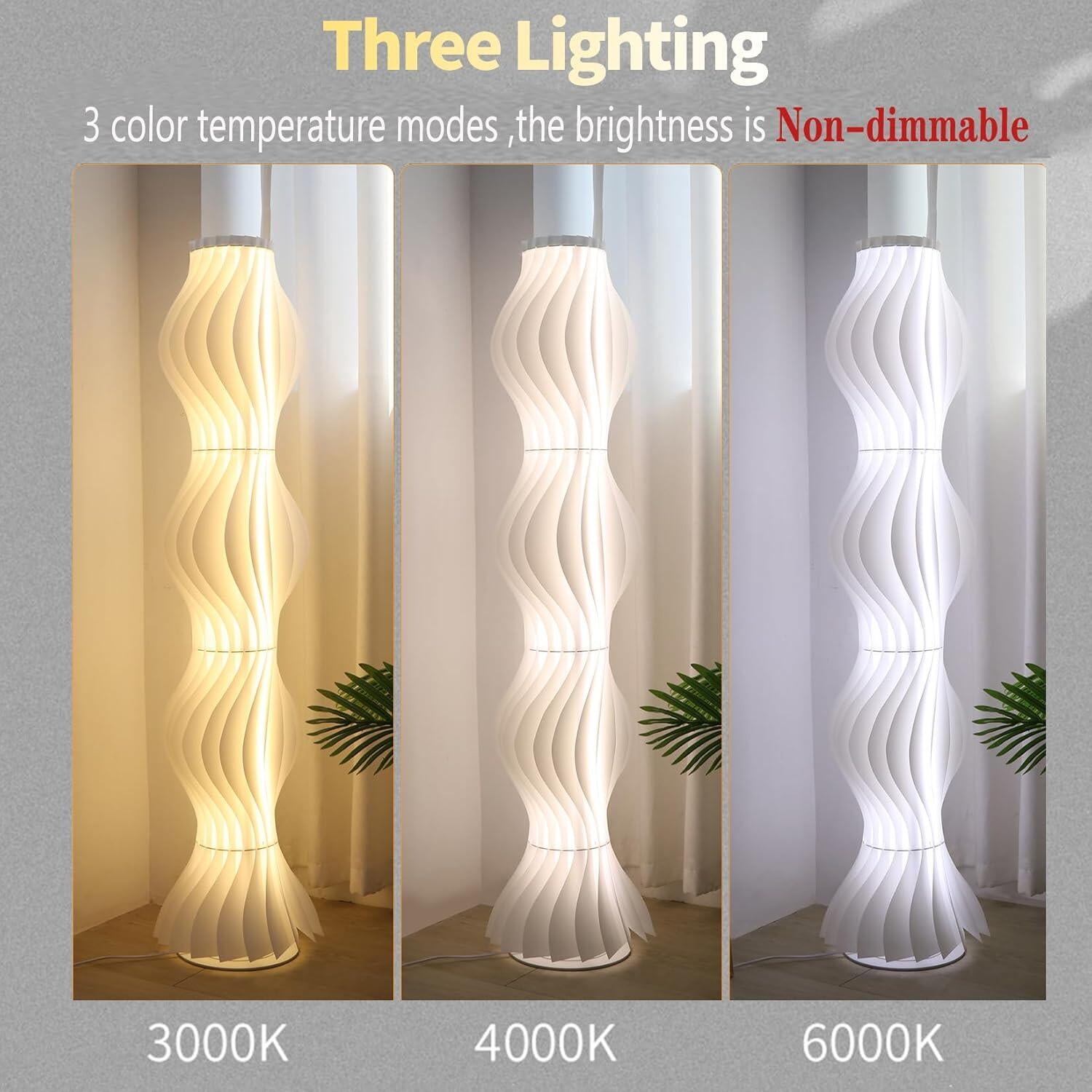 LUVODI 67" Tall LED Dimmable Column Floor Lamp Decorative Standing Lamps with Hula Skirt Design Shade