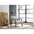 thumbnail image 3 of Omax Decor Fletcher Solid Wood & Fabric Upholstered Lounge Accent Chair in Gray, 3 of 7