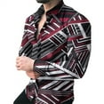 thumbnail image 1 of Nuevas camisas florales con estampado de cuadros para hombres, camisas de manga larga con solapa y botón impresas en 3D, ropa informal vintage ajustada, 1 of 6